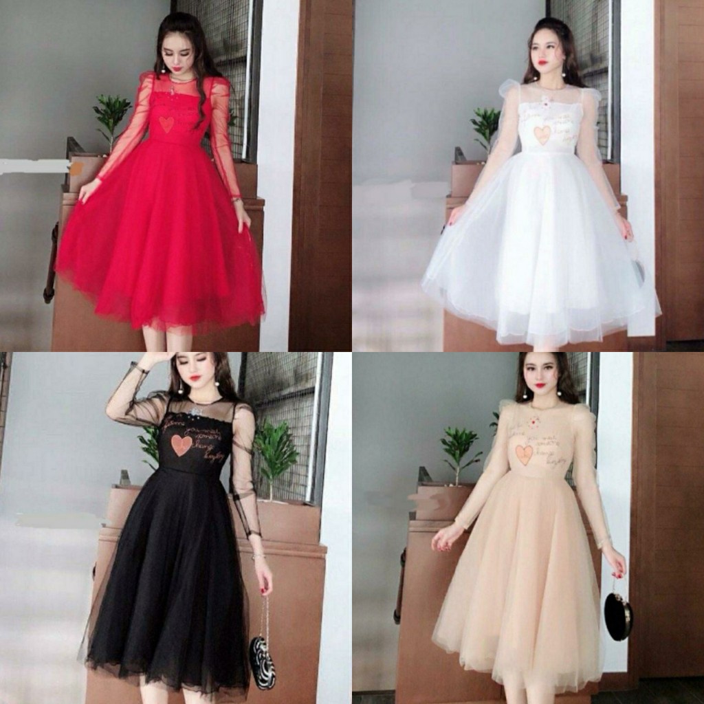 Đầm lưới xòe công chúa dự tiệc dễ thương