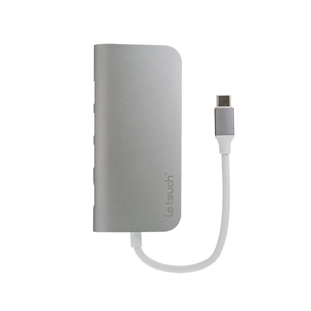 Cáp Usb Type C Chính hãng Letouch Multi Port Adapter 8 in 1 (xám) [Freeship 10k]