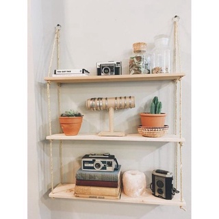 Kệ Decor Treo Tường Dây Thừng 3 Tầng