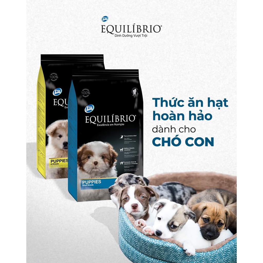 Thức ăn chó hỗn hợp hoàn chỉnh cho chó con EQUILIBRIO puppies túi 2kg