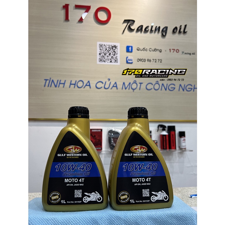 (HCM) Nhớt Xe Máy GW GULF WESTERN OIL GO THE DISTANCE SEA 10W40 PREMIUM OIL MOTO 4T Dung Tích 800ML  - 1000 ML