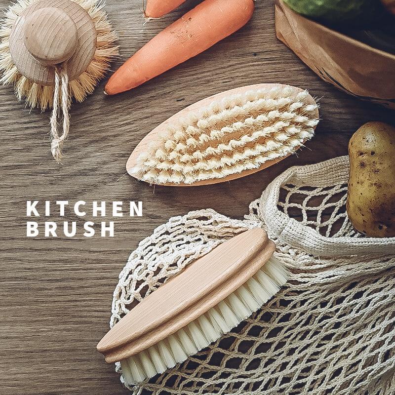 Bàn chải bằng tre dùng rửa rau củ quả đa năng