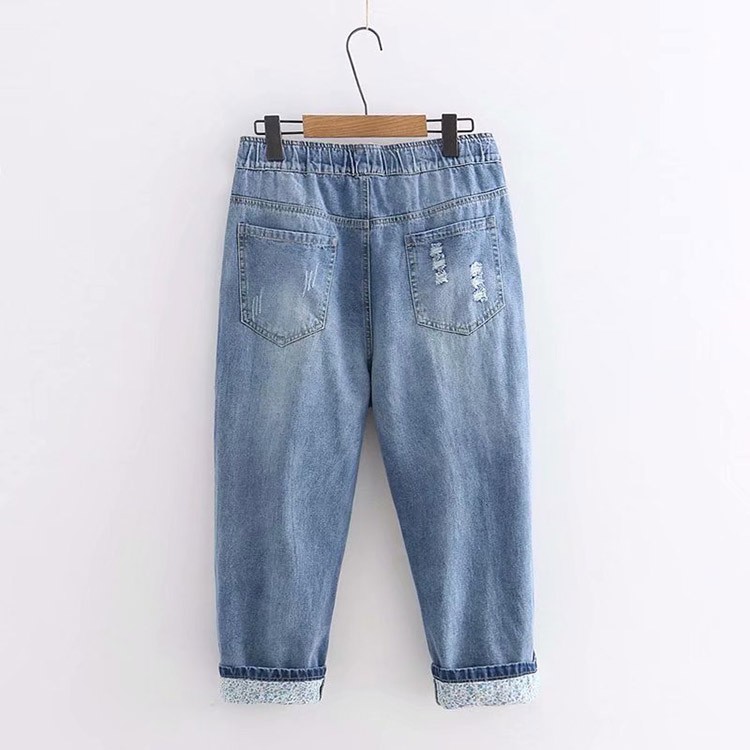 Quần Jean Baggy Nữ Thêu Hoa Hồng 671