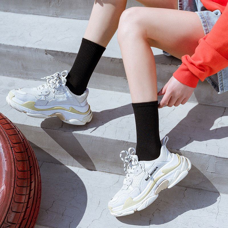 Tất vớ cổ cao họa tiết dễ thương vải co giãn thời trang Hàn Quốc Cat Slipper CSV26