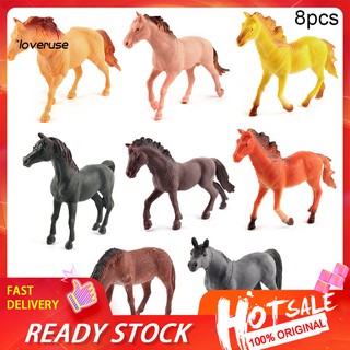 Set 8 Mô Hình Chú Ngựa Mini Bằng Nhựa Dùng Trang Trí