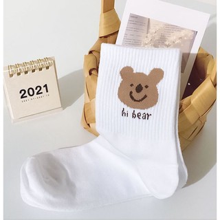 Set 5 Đôi Tất Nữ Gấu Trắng cao Cổ SS2
