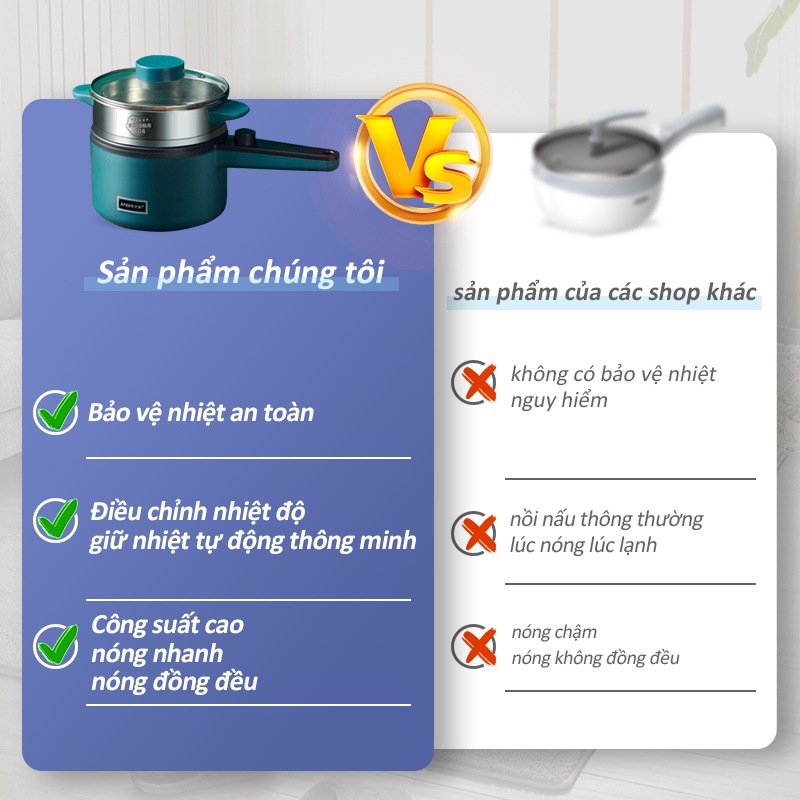 [Mã BMBAU50 giảm 10% đơn 99k] Nồi Lẩu Điện Mini Đa Năng 1 Tầng, Chảo Điện Đa Năng