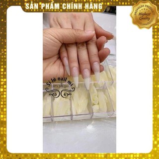 Móng up Hsm trơn phom nhọn 2 màu đục trong