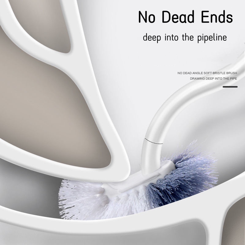 Bộ Bàn Chải Vệ Sinh Toilet Cỡ Lớn S + Bàn Chải Nhỏ Cầm Tay Không Cần Khoan Tường Có Đế Gắn Tường