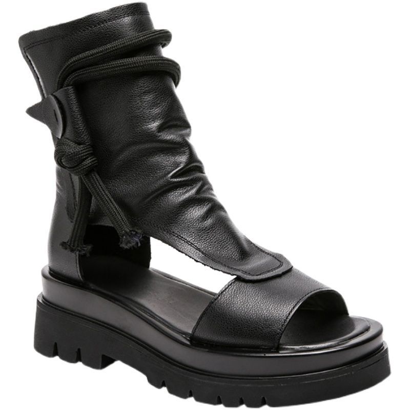 Xăng đan Da Đế Dày Hở Mũi Thiết Kế Đục Lỗ Thoải Mái Thời Trang Mùa Hè 2022 Cho Nữ