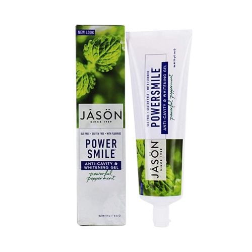Kem đáng răng làm trắng răng JASON POWERSMILE ANTI-CAVITY & WHITENING GEL POWERFUL PEPPERMINT