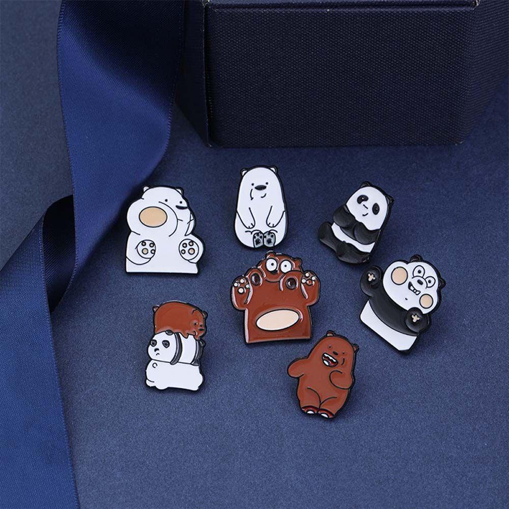Huy Hiệu Cài Áo Hình We Bare Bears Ba Lô Phong Cách Cổ Điển