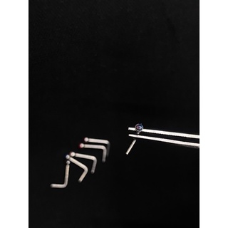 Khuyên mũi đá opal chân L [AnBodyPiercing]