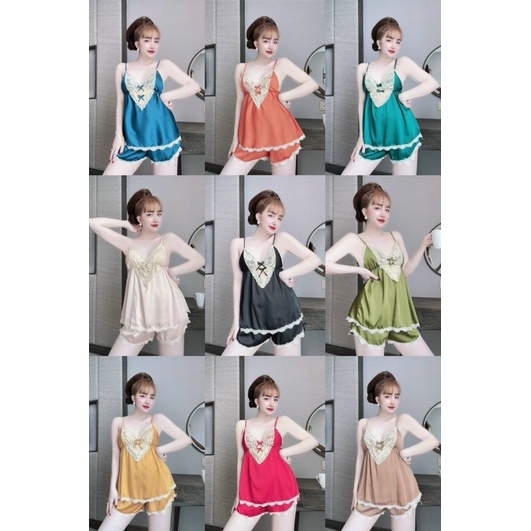 Đồ ngủ LỤA LATIN lụa Pháp có mút ngực mát mẻ 40-58kg