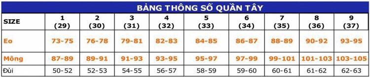 QUẦN TÂY NAM XUẤT ANH