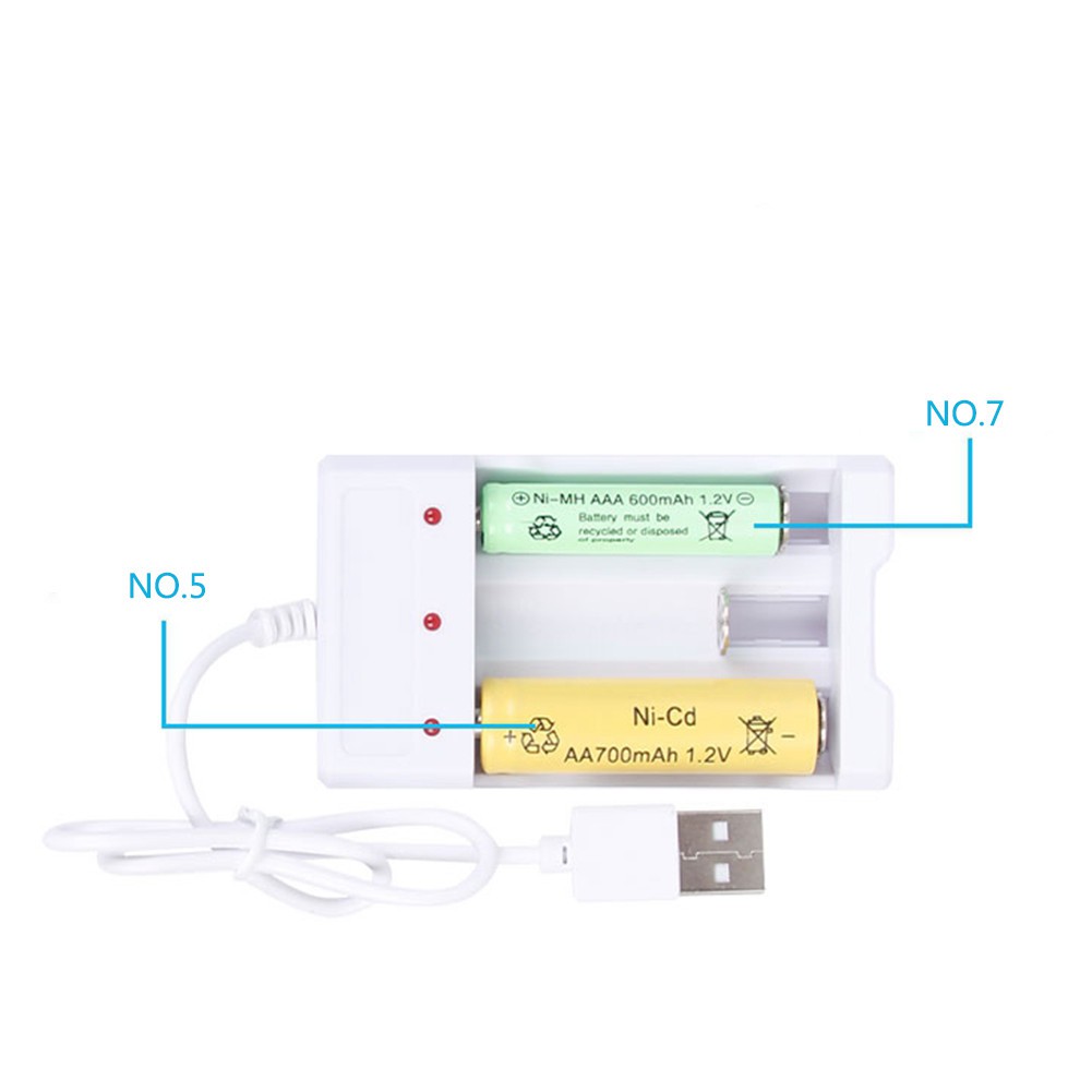 Bộ sạc pin AAA/AA nhanh kết nối USB 3 ngăn tiện dụng