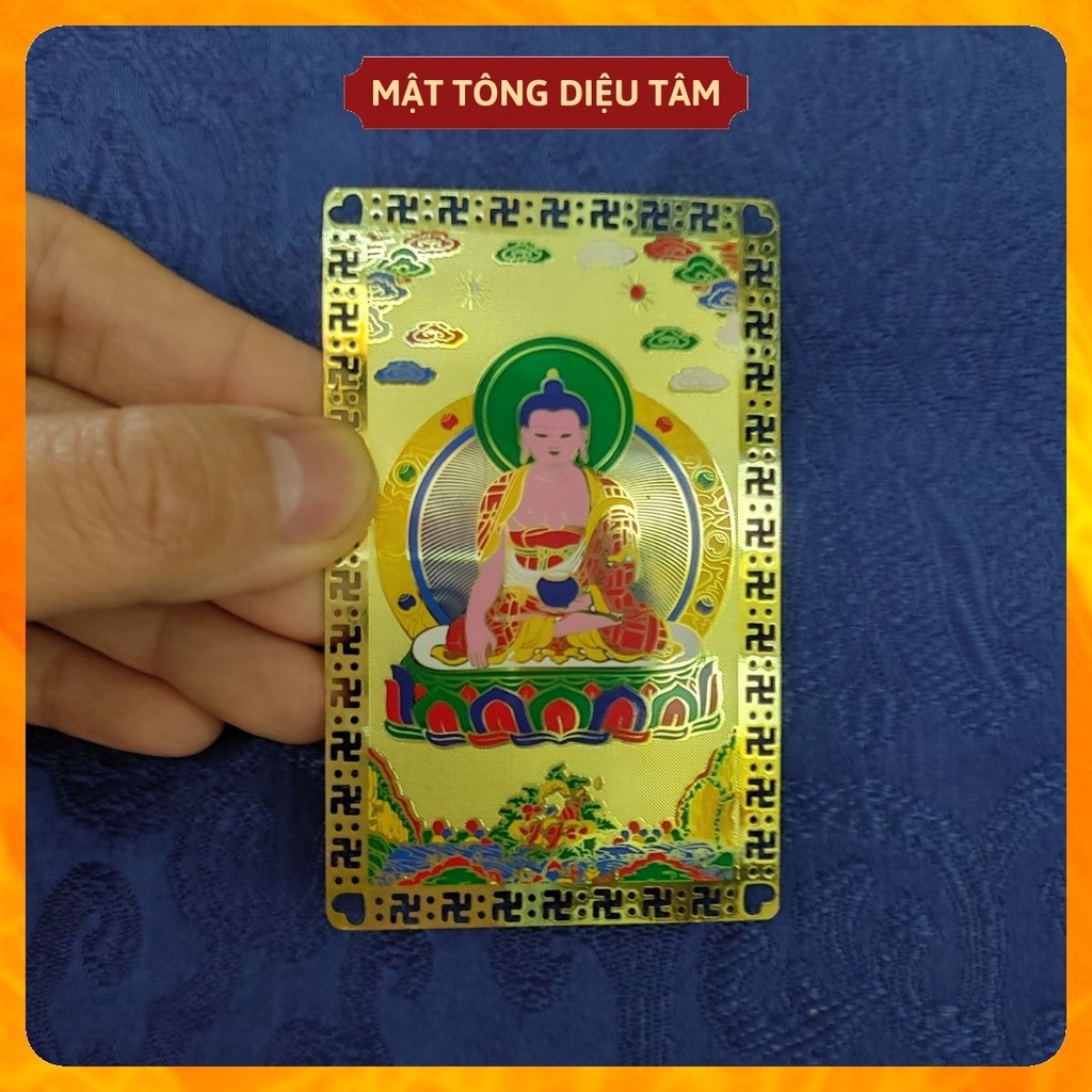 Miếng kinh tượng Phật Thích Ca - Thẻ bài Phật Mật Tông đã gia trì