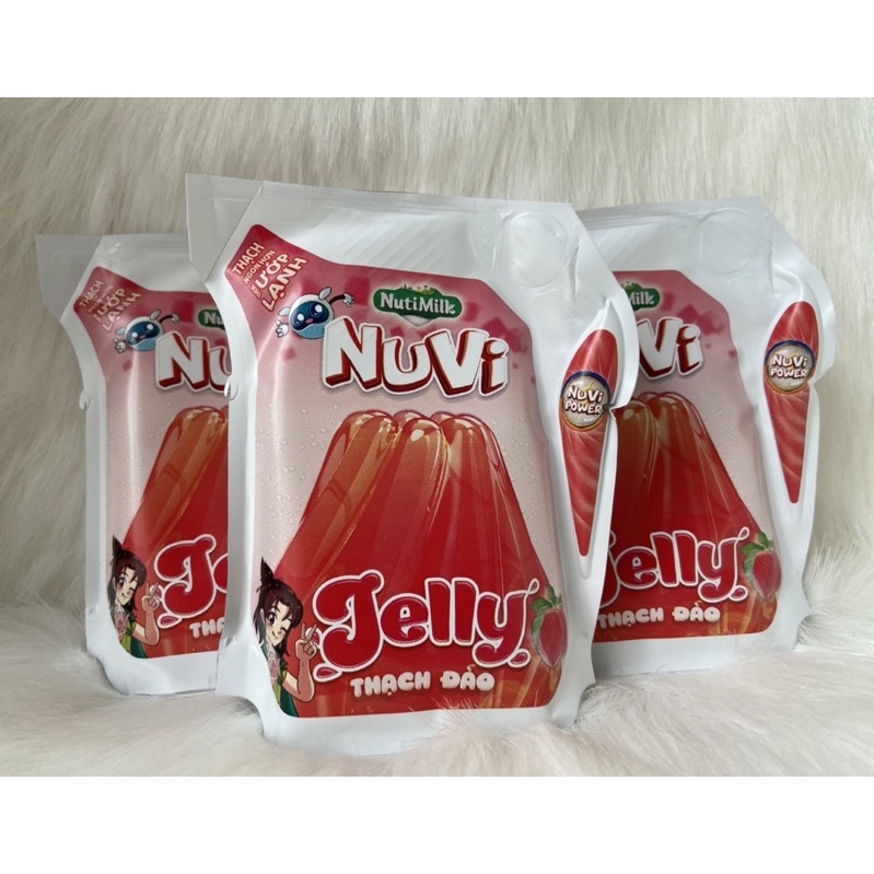 1 Thùng Thạch Đào Jelly Nuvi /24 túi *110ml