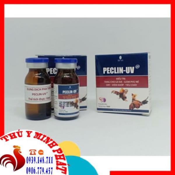 Peclin UV bộ hộp 2 chai 10ml tang cho gà đá, phù nề, viêm khớp, tiêu chảy hsd 04/01/2023