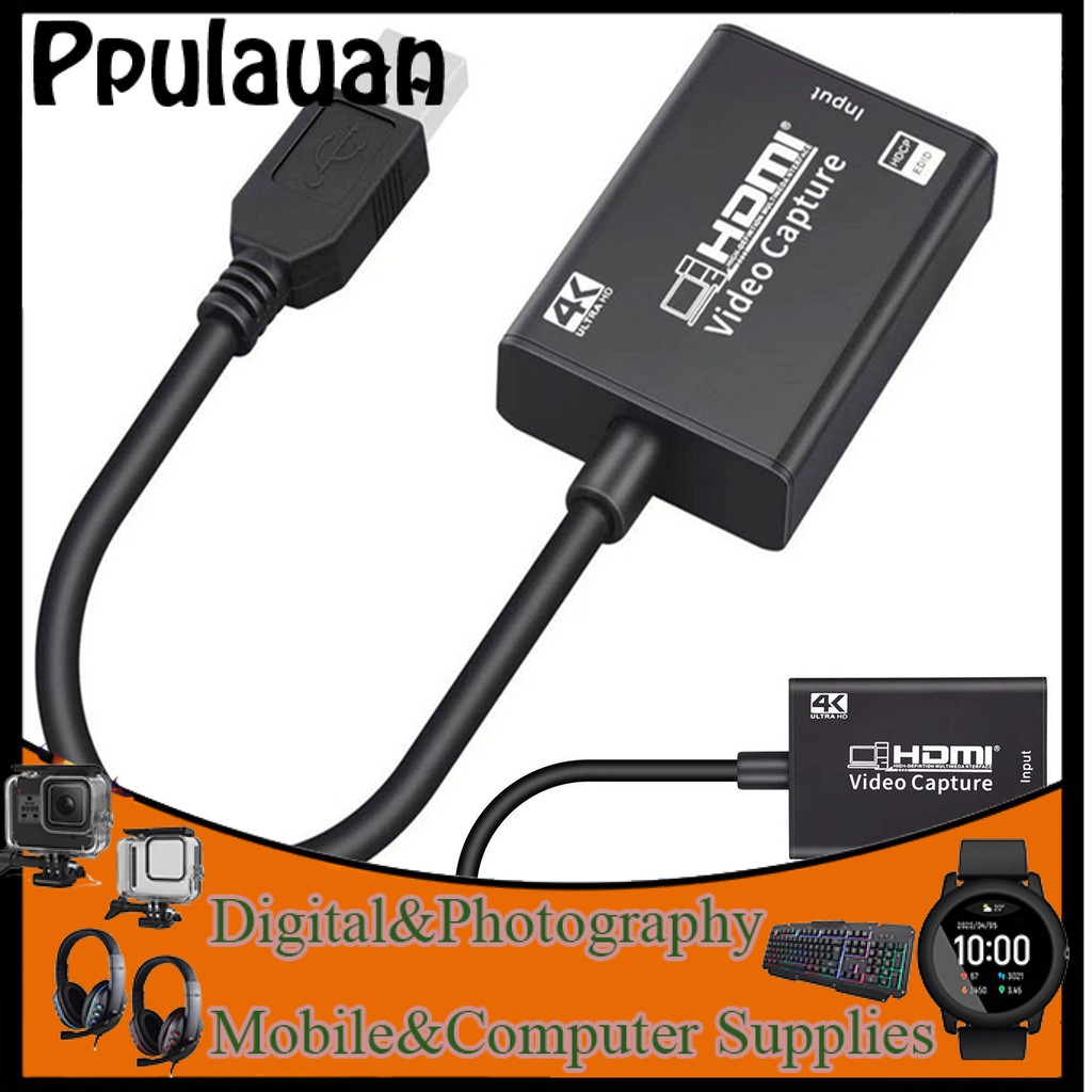 [Ppulauan]USB to HDMI HD 1080P 4K Video Capture Card for Game Live Streaming Broadcast