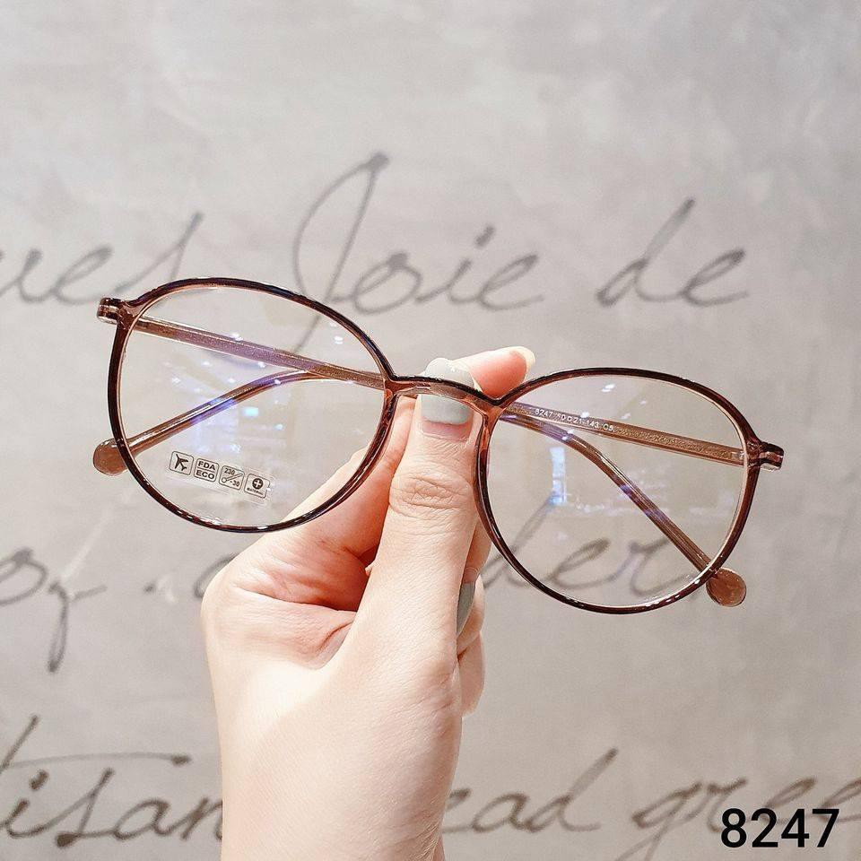 Gọng kính cận Nam Nữ dáng tròn V8247 - gọng cốt kim loại - Kính thời trang hàn quốc 0 độ + Nhận cắt cận viễn loạn | BigBuy360 - bigbuy360.vn