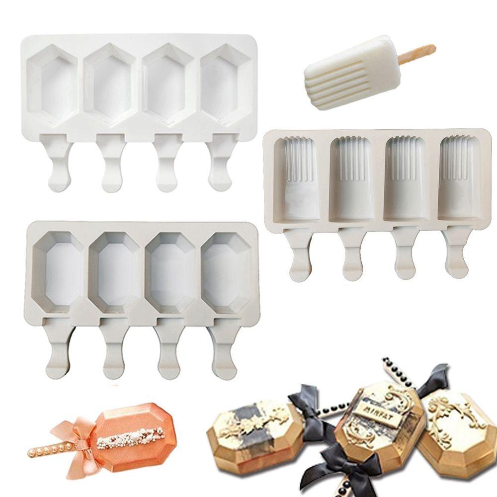 YIYU Khuôn Làm Kem Que 3 / 4 Ngăn Hình Gấu Đáng Yêu