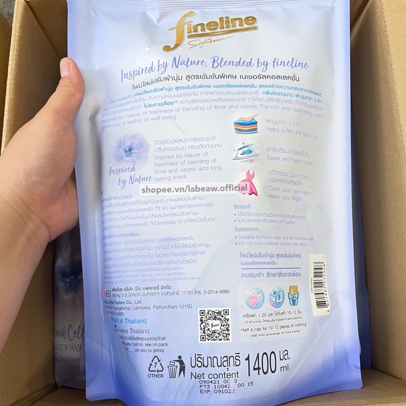 [MUA1TẶNG1] Nước xả FINELINE Thái 1.4L hương Water Harmony (thơm hơn COMFORT Thái)