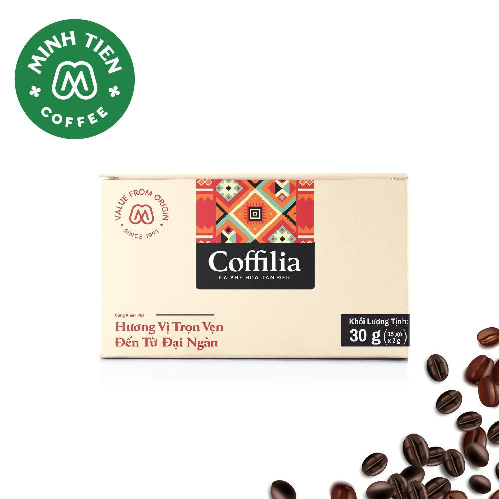 [MUA 2 TẶNG 1]Cà phê hòa tan đen - Coffilia hộp 30g, cà phê nguyên chất vị nguyên bản.