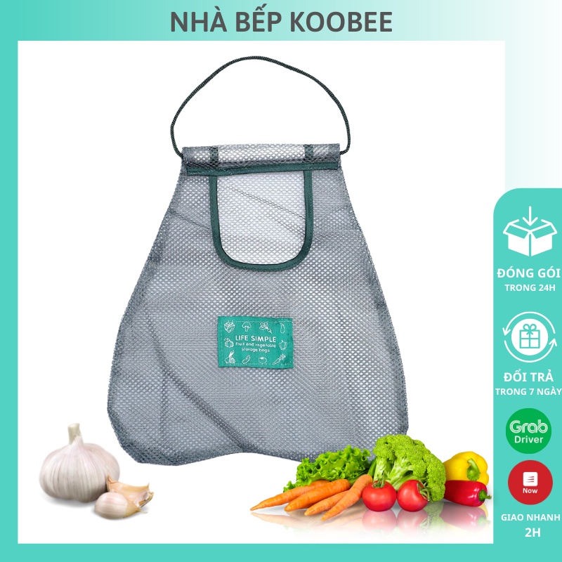 Túi lưới treo đựng hành tỏi rau củ nhà bếp - Túi đi siêu thị, đi chợ Simple Life thân thiện bảo vệ môi trường