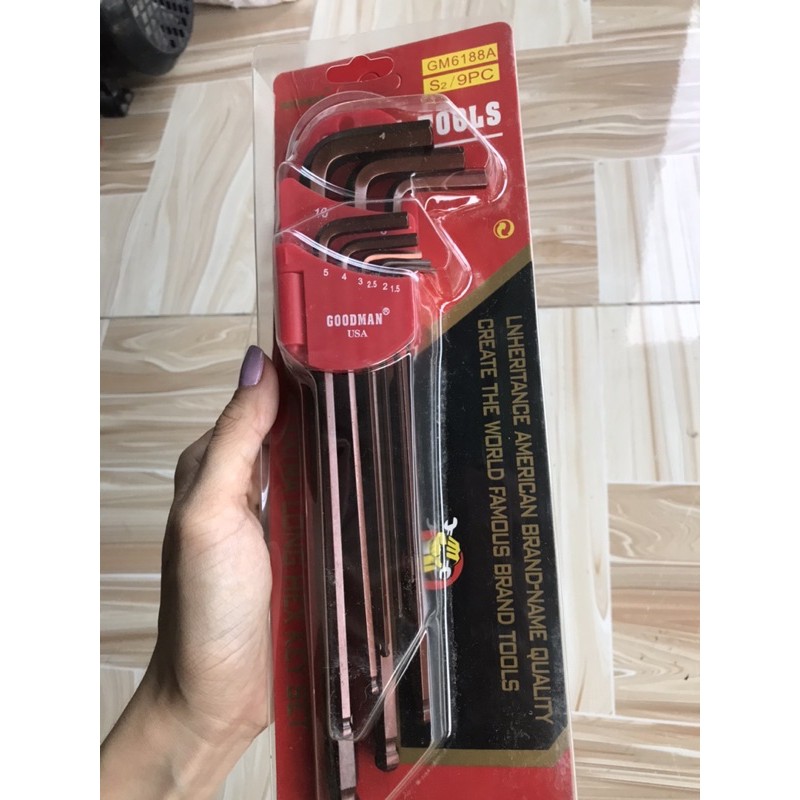 Bộ lục giác goodman loại tốt đủ kích thước từ 2mm~14mm hàng công ty chính hãng GOODMAN