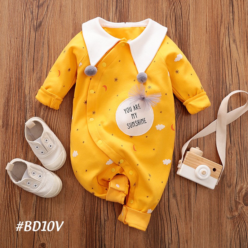 Bodysuit bé sơ sinh, áo sơ sinh cho bé từ 1 tháng đến 1 tuổi họa tiết dễ thương chất liệu cotton 100% cao cấp DB10