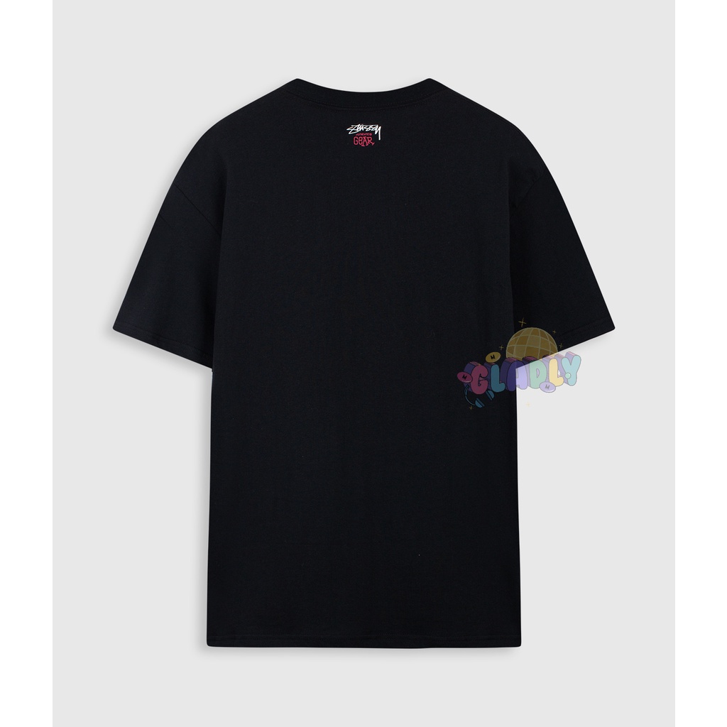Áo phông STUSSY họa tiết Bull Dog pigment black