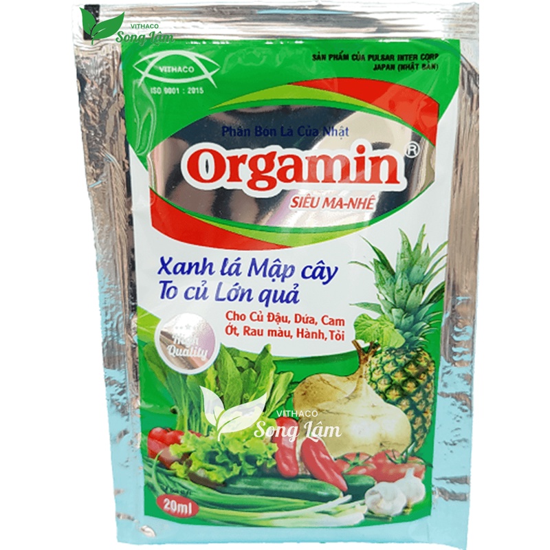 [VITHACO] Phân bón lá hữu cơ Nhật Bản Orgamin kích thích sinh trưởng cho hoa cảnh, rau màu, cây ăn trái [gói 20ml]