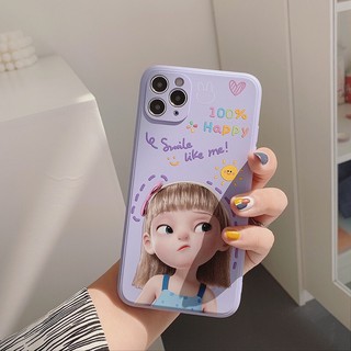 Ốp lưng Iphone silicon cô gái Happy N4
