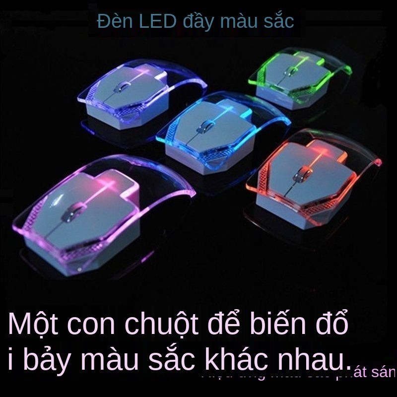 ▧♕∏chuột không dây có dây câm chuột trong suốt đầy màu sắc ánh sáng thở nam và nữ dễ thương máy tính để bàn phổ thông