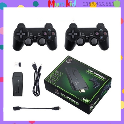 Máy chơi Game điện tử cầm tay không dây Stick 4k HDMI 3500 trò + thêm 20 game mới, game việt hóa MUMKID 31