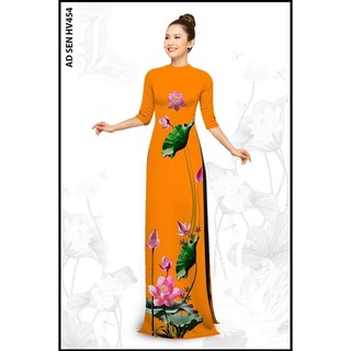 ÁO DÀI SEN CỔ TRÒN TAY LỞ