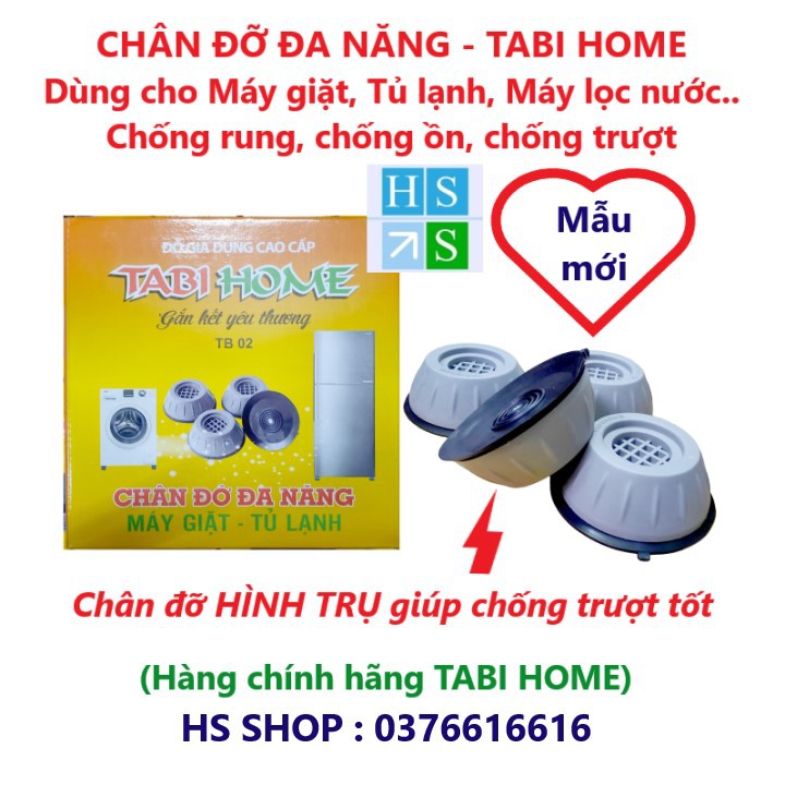 (Mẫu mới) Bộ 04 chân kê máy giặt , tủ lạnh TABI HOME chống rung, chống ồn, chống xê dịch hiệu quả