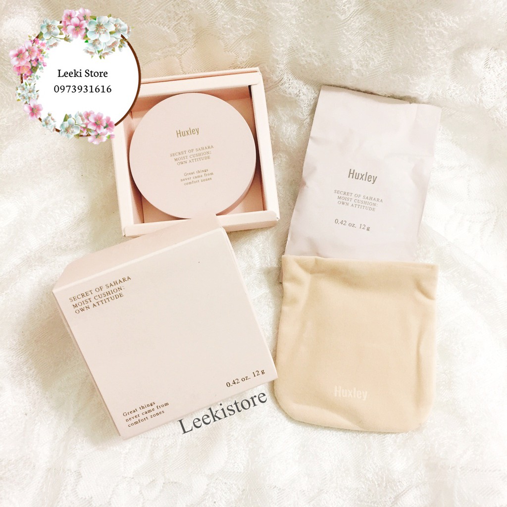 Phấn nước trang điểm dưỡng ẩm Huxley Moist Cushion; Own Attitude 12g