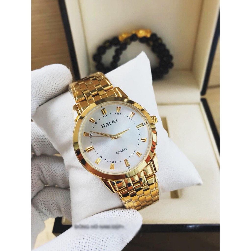 Đồng hồ nam nữ đẹp halei HLE06 chống nước chống xước,tặng kèm vòng tì hưu