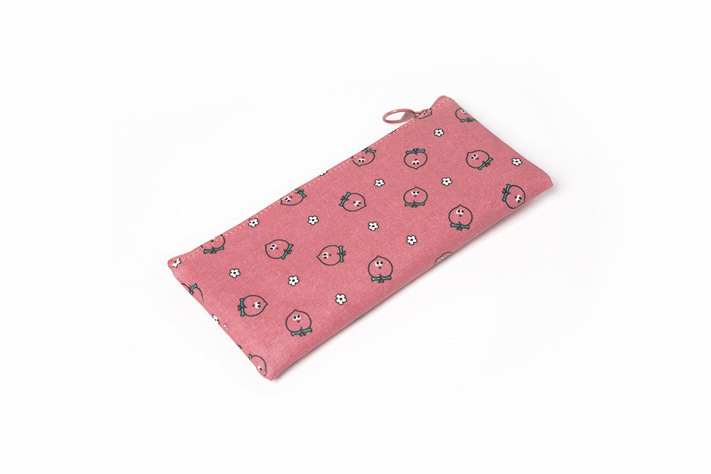 Túi Đựng Bút ARTBOX Hàn Quốc Dạng Phẳng Quả Đào Màu Hồng Đáng Yêu