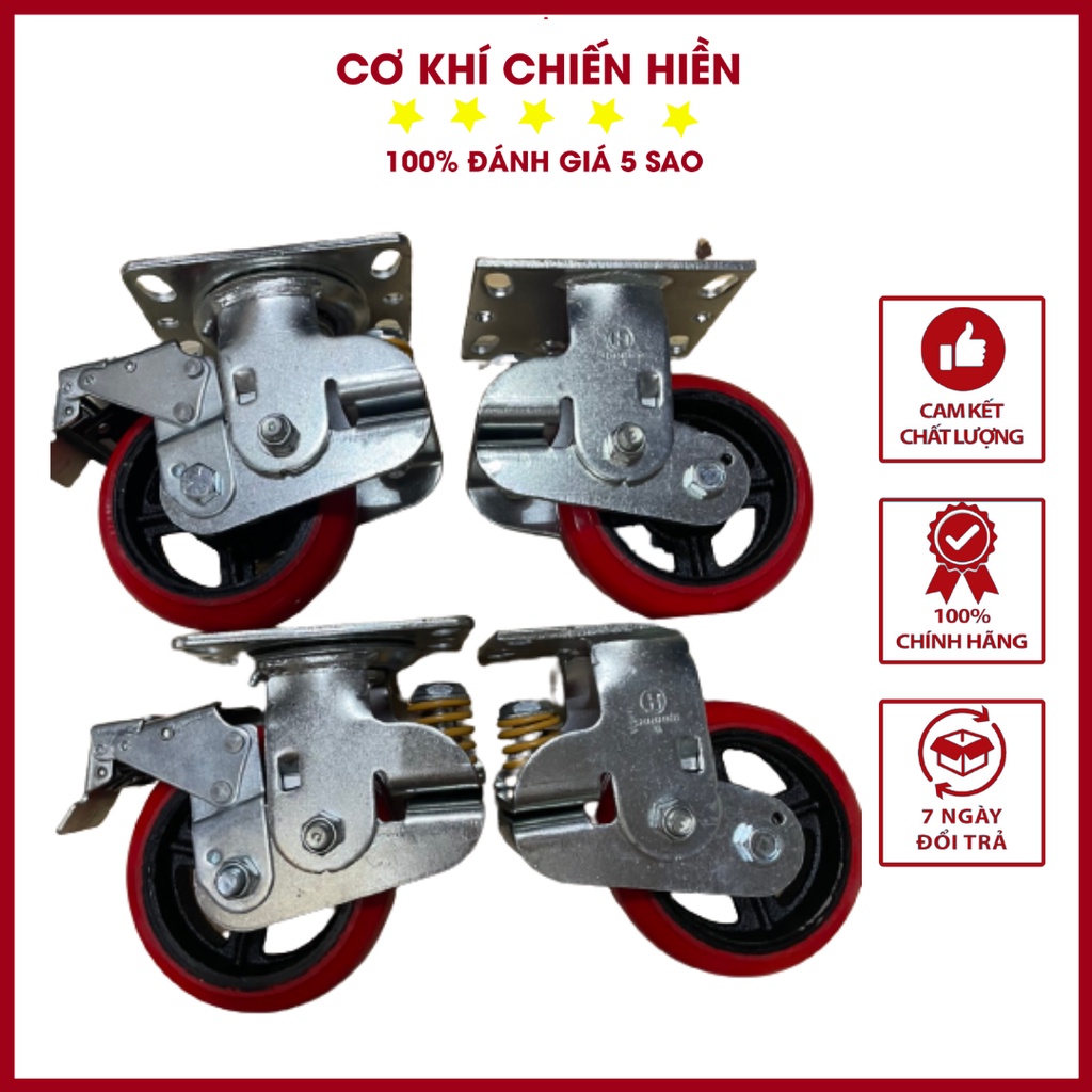 Bộ Bánh Xe Shinhee Của Hàn Quốc Tiện Lợi Nắp Trên Mọi Loại Xe Như Xe Kéo, Xe Chở Hàng,... Xoay 360 Độ Chịu Lực Tốt