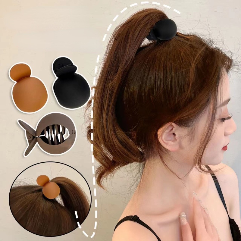 Hair clip Korean style new round clip high ponytail fixed magic fashion  simple back fixed hair clip | Shopee Việt Nam
