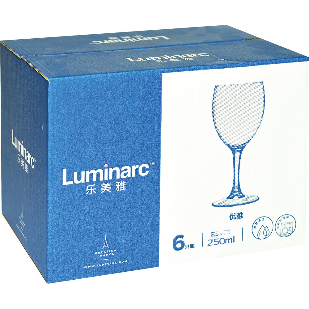 Ly vang Luminarc Elegence hộp 6 cái x 140ml/ 250ml