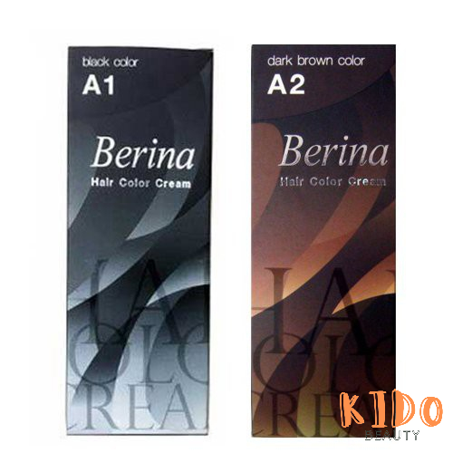 Thu﻿ốc Nhuộm Tóc BERINA #A1 Black | #A2 Dark Brown | #A27 Light Natural Brown Hair Color Cream
