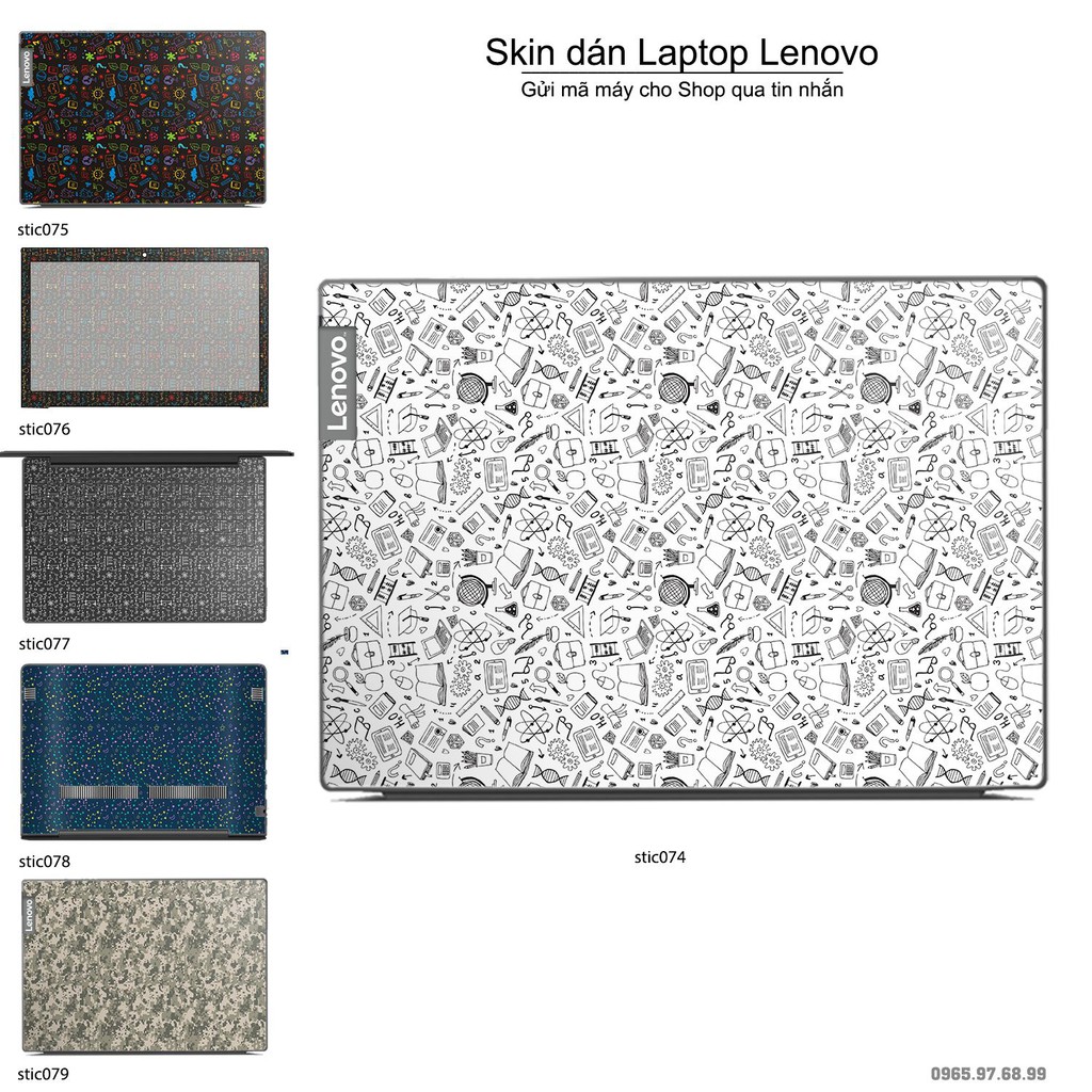 Skin dán Laptop Lenovo in hình Hoa văn sticker nhiều mẫu 13 (inbox mã máy cho Shop)