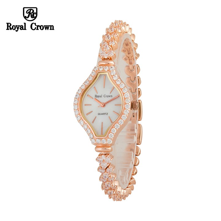 Đồng Hồ Nữ Chính Hãng Royal Crown 3815 Dây Đá Vỏ Vàng Hồng
