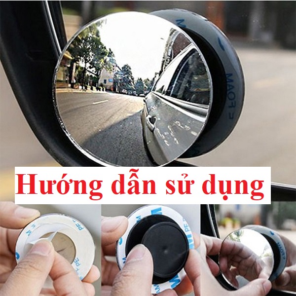 [Mã LIFEAUMAY giảm 10% tối đa 30k đơn 150k] Bộ 2 Gương Cầu Lồi Gắn Kính Hậu Ô tô Xoay 360 Độ, Xóa Điểm Mù