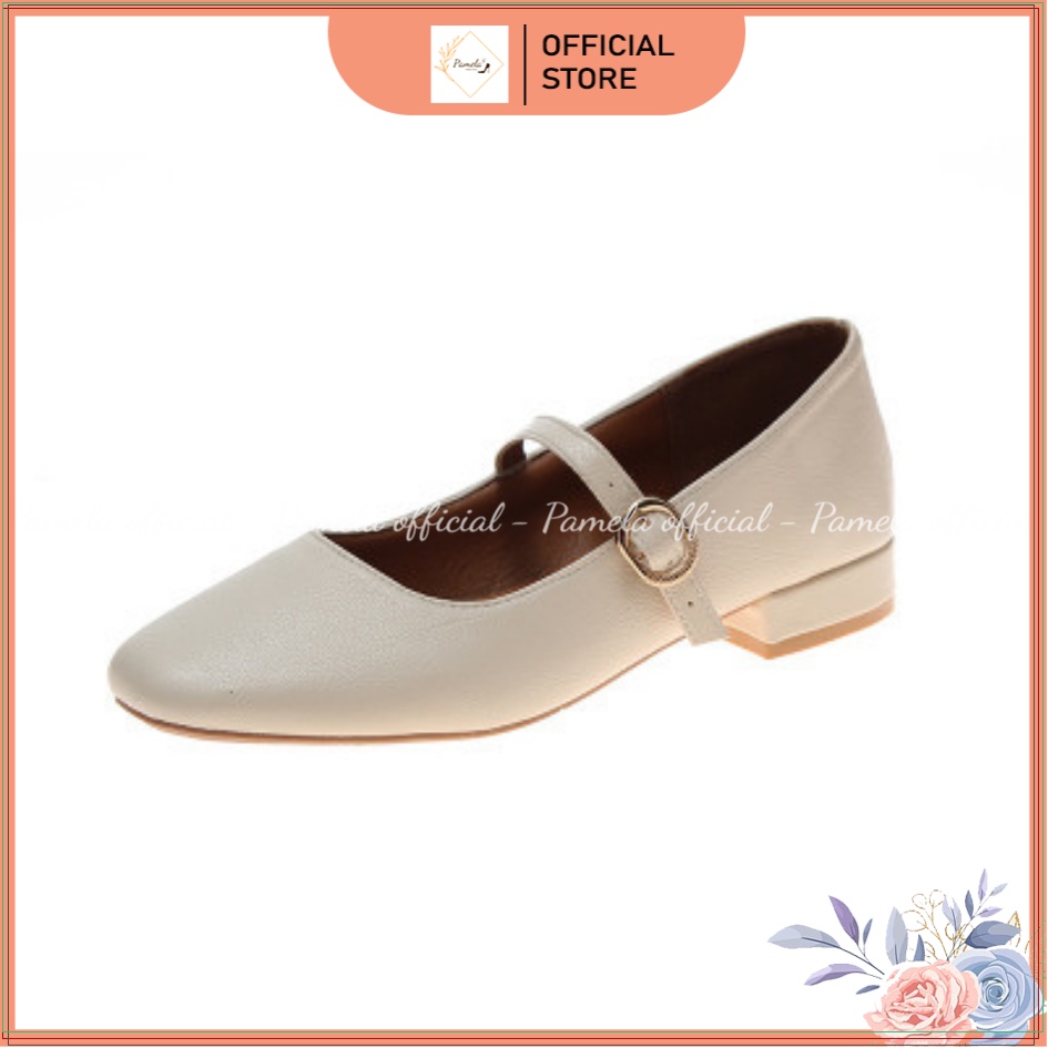 PAMELA - Giày Búp Bê Quai Ngang Mũi Vuông Công Chúa Vintage  - Gi01