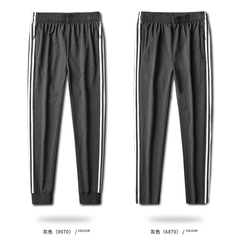 Sports pants three-stripe track pants men's four seasons spring and autumn loose trousers casual pants elasticated pants